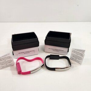 Avon USB Phone Charger Bracelet x 4 iPhone Black Pink NEW